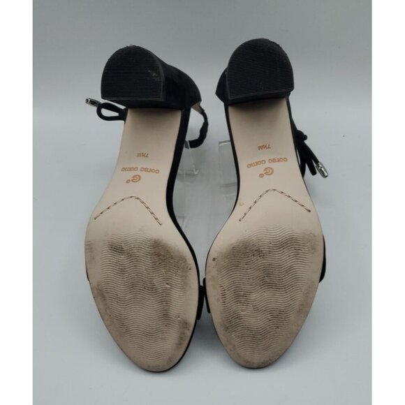 Corso Como Louisa Sandal 7.5 BLK Suede Leather Ankle Strap Heel Work Party Core - Picture 10 of 12